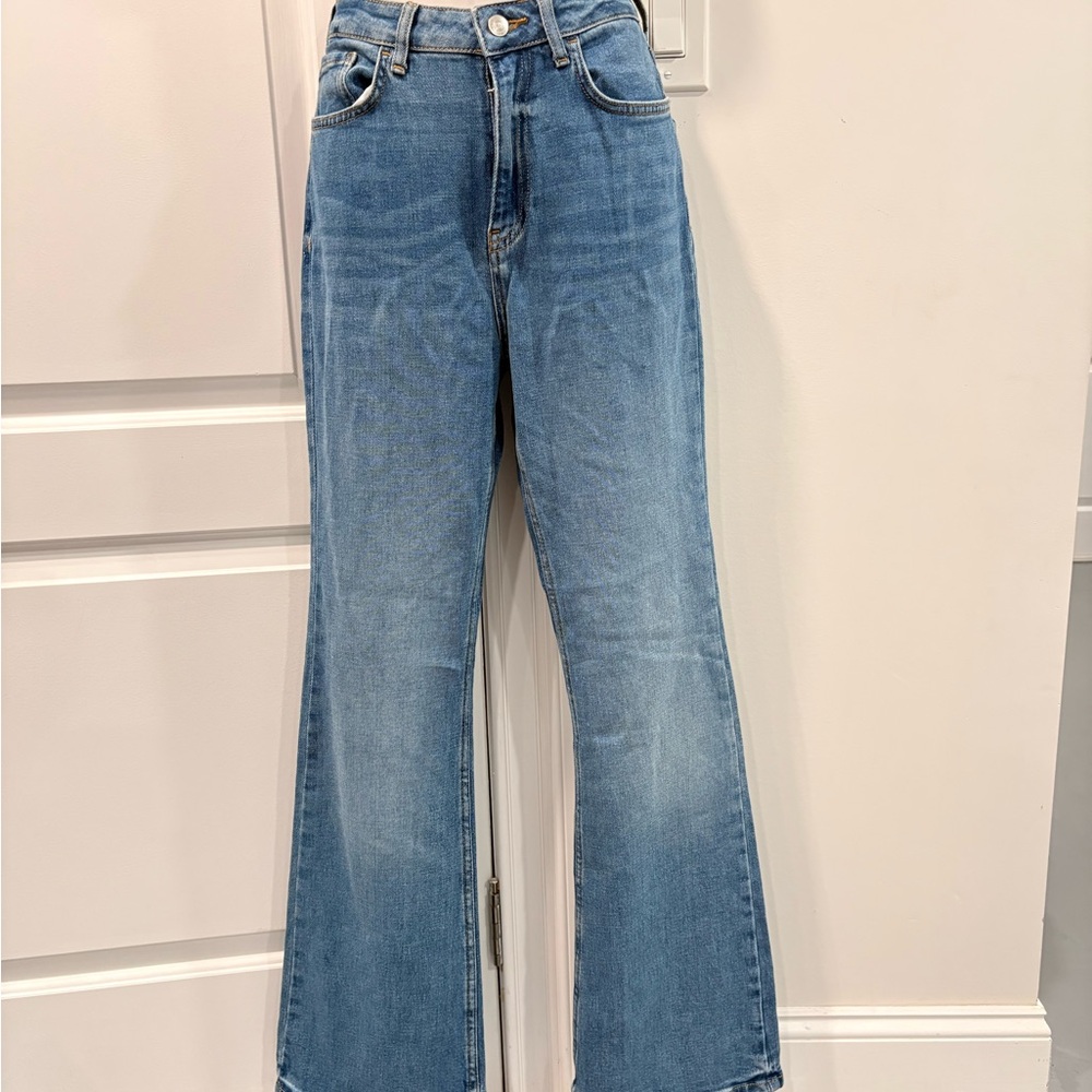 Forever 21 Blue Flare Wide Leg Denim